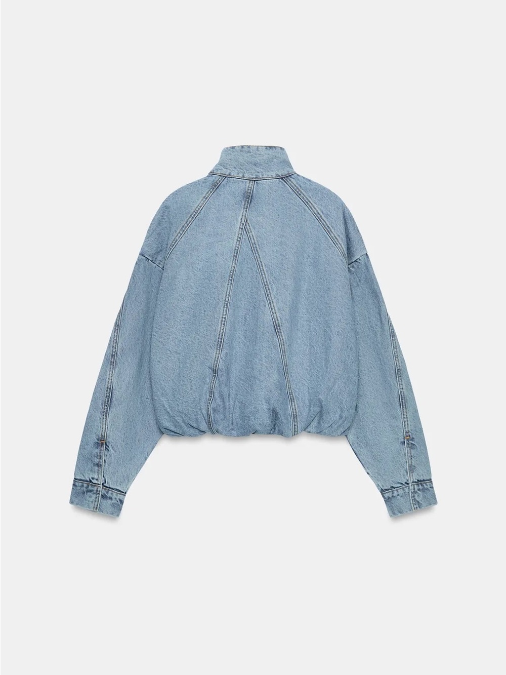 Z1975 HIGH NECK DENIM BOMBER JACKET - Picture 4 of 7